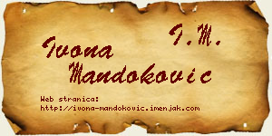 Ivona Mandoković vizit kartica